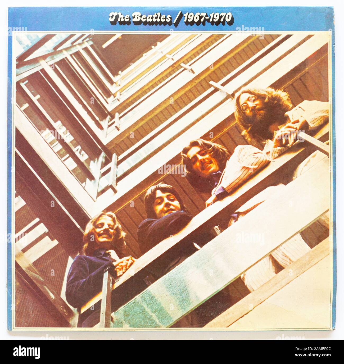 The cover of The Beatles / 1967-1970 (The Blue Album),  1973 album by The Beatles on Parlaphone - Editorial use only Stock Photo