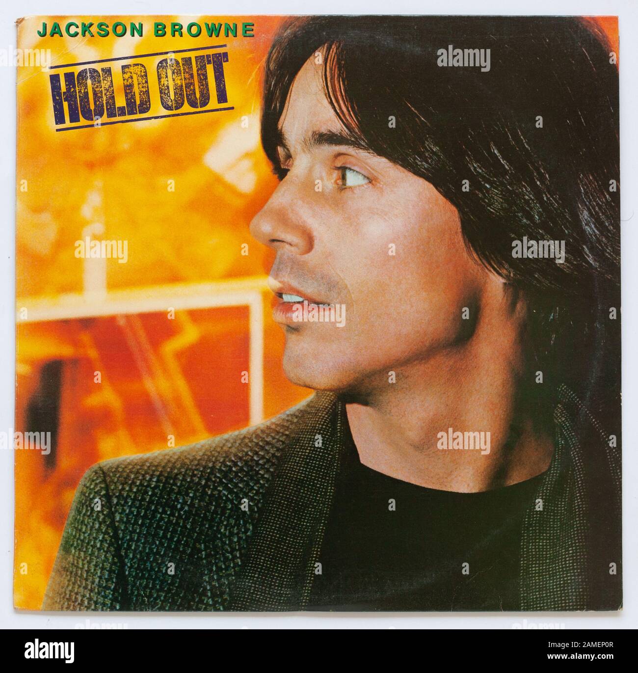 The cover of Hold Out,  1980 album by Jackson Browne on Asylum - Editorial use only Stock Photo