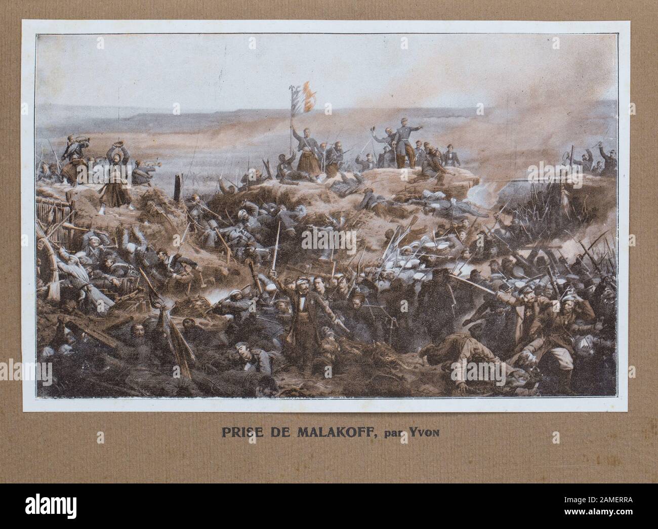 Assault by the French Army on 8 September 1855, resulting in the French capture of the Malakoff fort. Crimean War. Stock Photo
