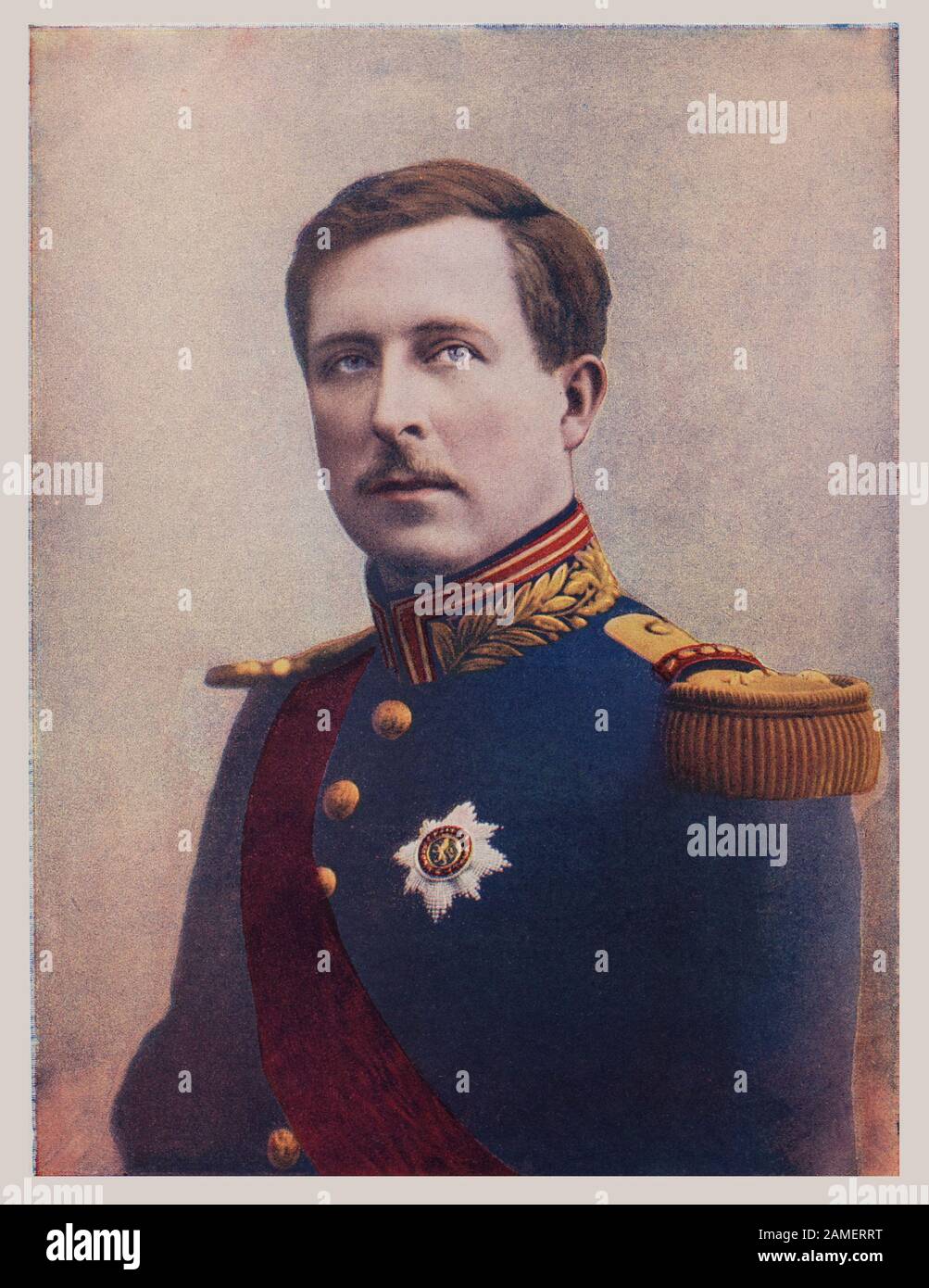 Albert I (1875 – 1934) reigned as King of the Belgians from 1909 to 1934. This was an eventful period in the history of Belgium, which included the pe Stock Photo