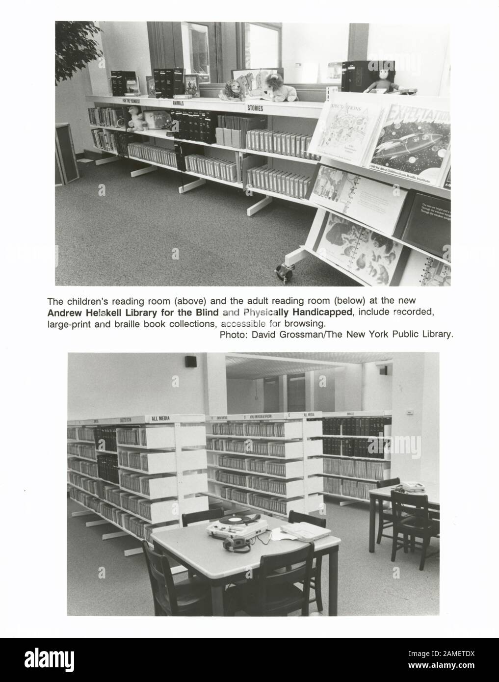 The children's reading room (above) and the adult reading room (below