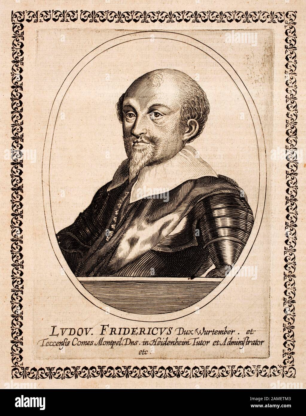 European rulers of 16-17th centuries. Portrait of Frederick I, Duke of Württemberg (1557-1608) Stock Photo