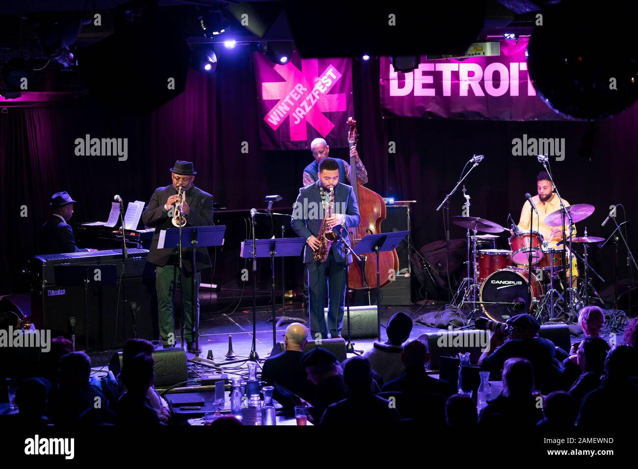 New York, United States. 12th Jan, 2020. Kasam Belgrave performs during From Detroit to the World concert celebrating Marcus Belgrave as part of Winter Jazz Festival at (le) Poisson Rouge (Photo by Lev Radin/Pacific Press) Credit: Pacific Press Agency/Alamy Live News Stock Photo