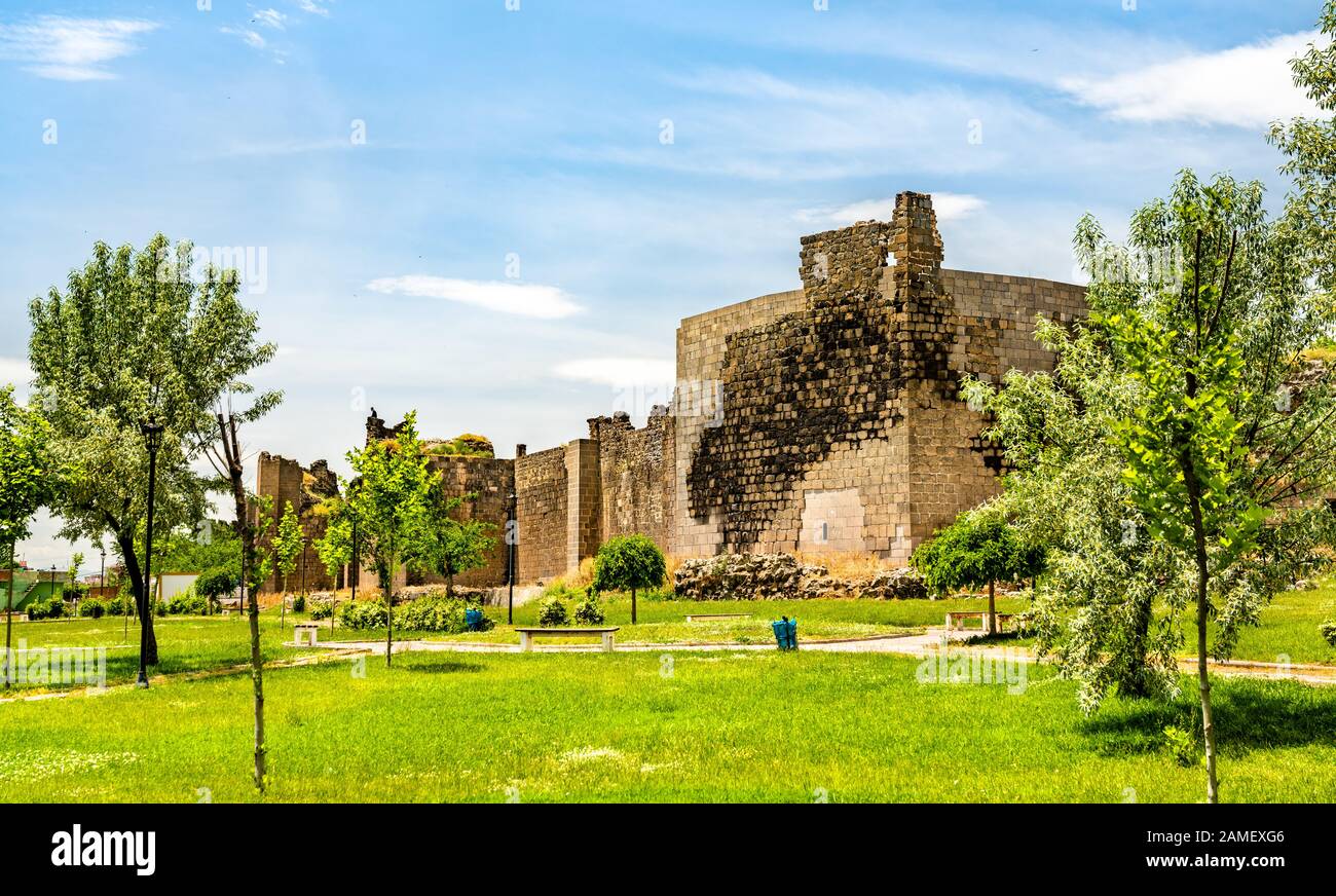 Walls of Diyarbakir Fortress in Turkey Stock Photo