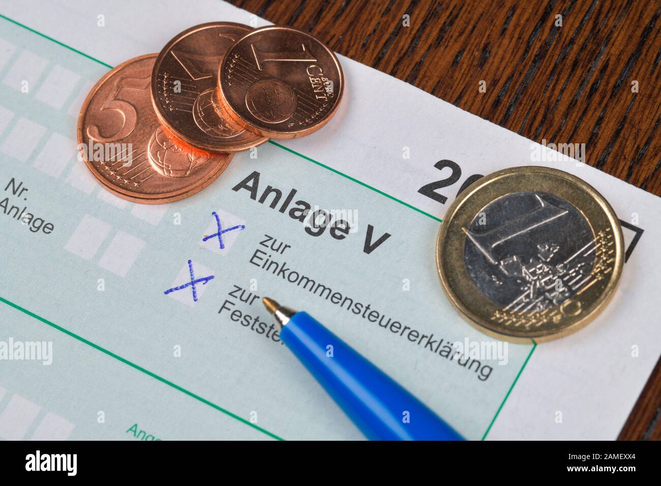 Anlage V, Einkünfte aus Vermietung und Verpachtung, Formular, Steuererklärung Stock Photo