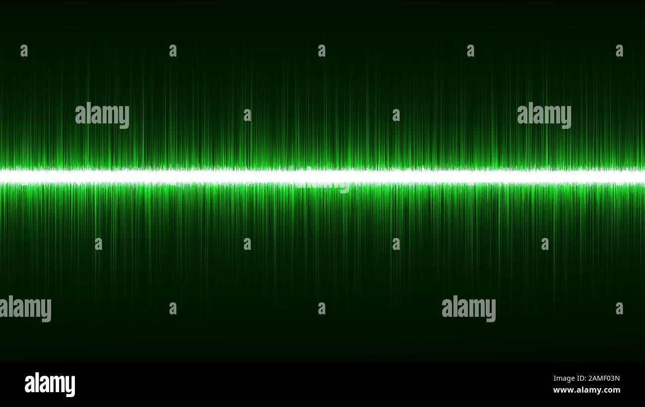 Beautiful green sound wave backdrop. Abstract music equalizer. Green