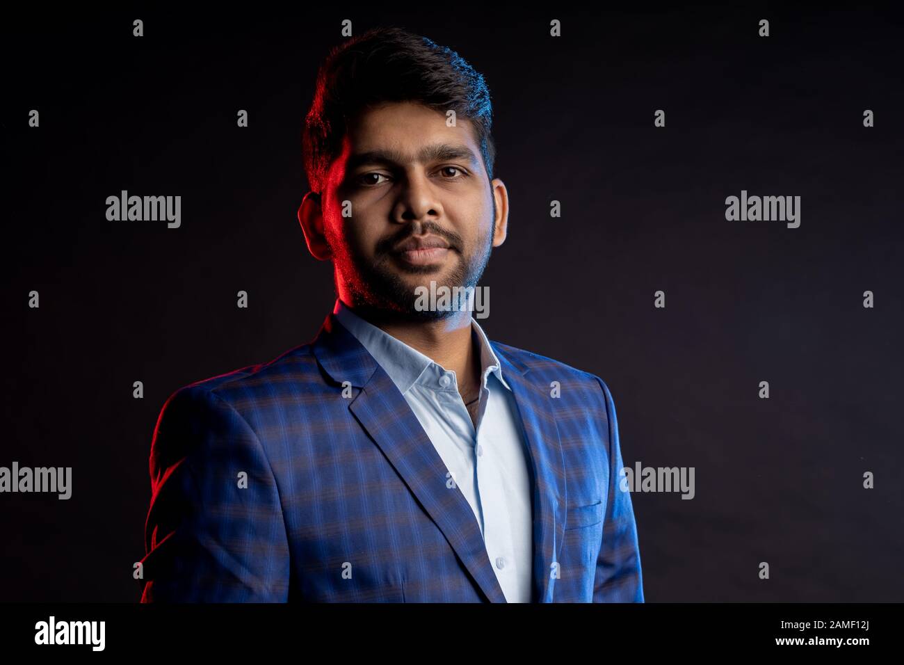 Closeup Portrait Of Young Handsome Confident Serious Bearded