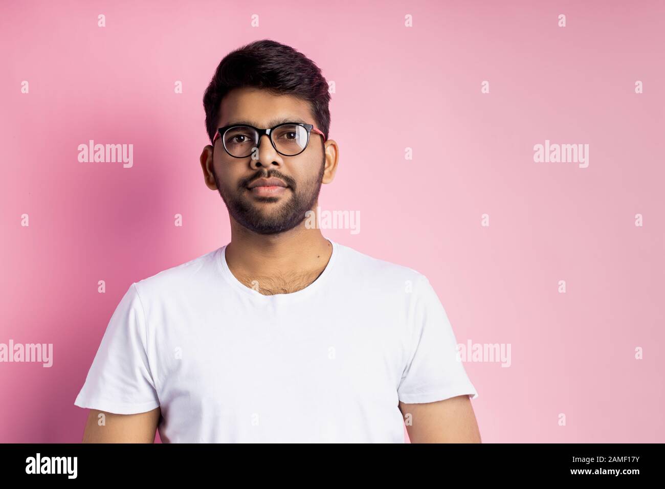 Horizontal studio portrait of young 