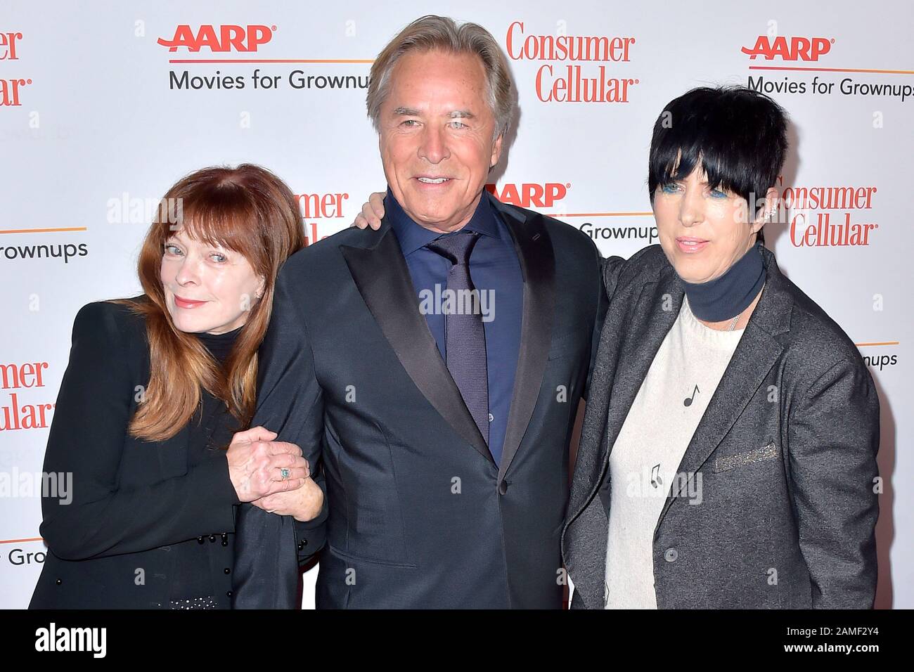 Frances Fisher, Don Johnson and Diane Warren at the 19th Movies for Grownups Awards at the Beverly Wilshire Hotel. Beverly Hills, January 11, 2020 | usage worldwide Stock Photo