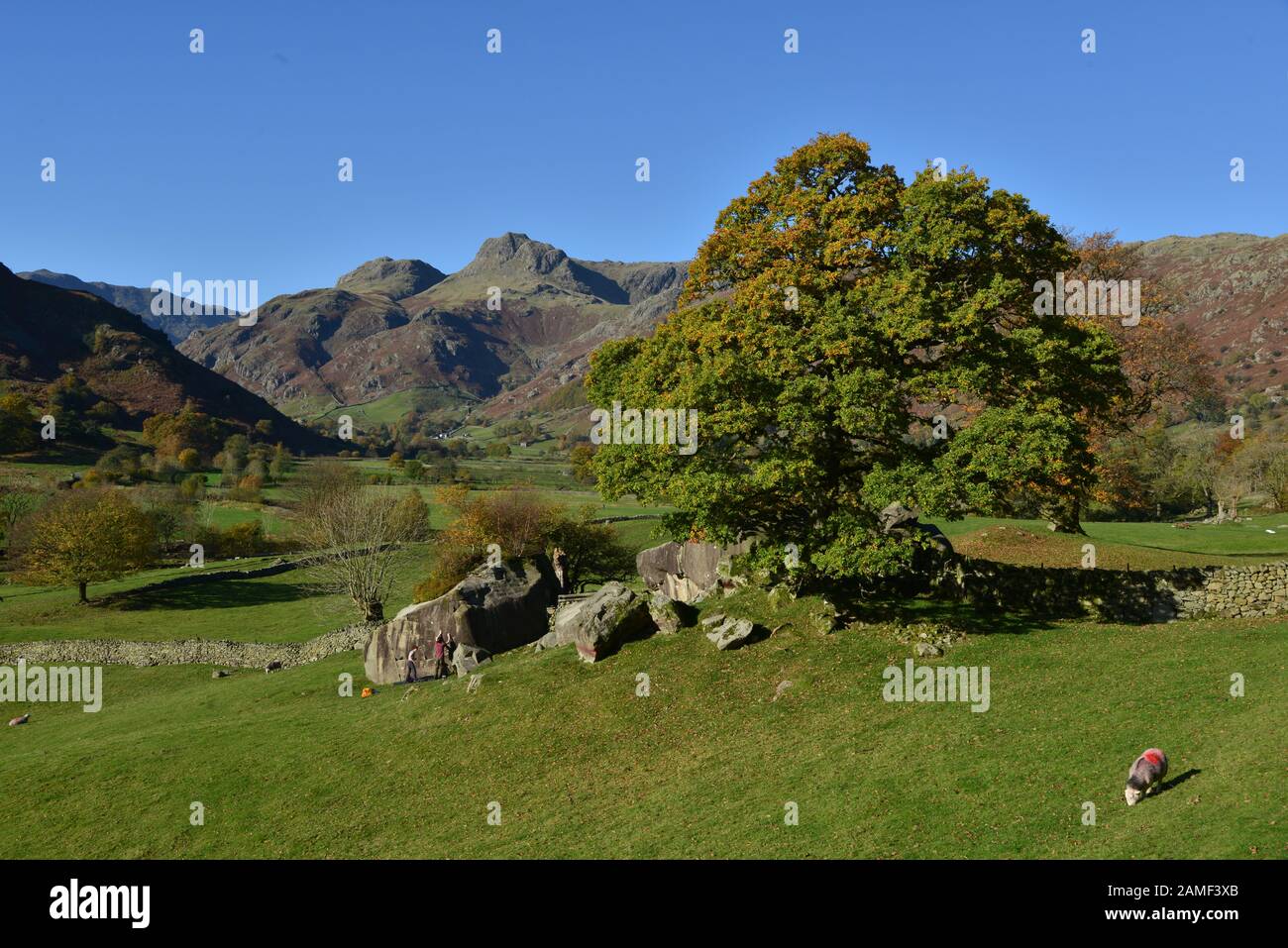The Langdale Pikes and the Langdale Boulders, In the United Kingdom Stock Photo