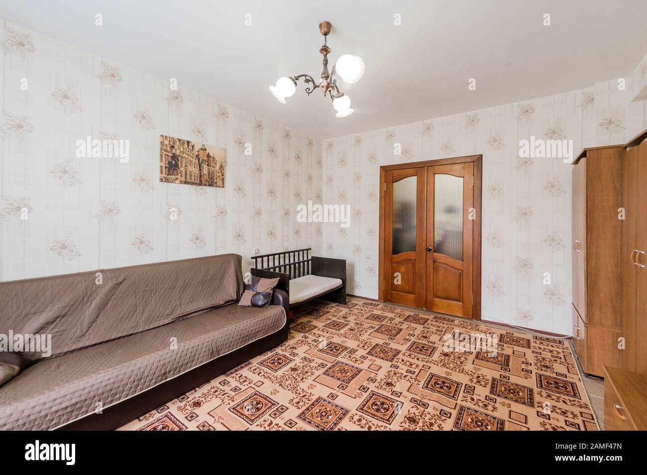 Russia, Moscow- September 07, 2019: interior room apartment modern ...