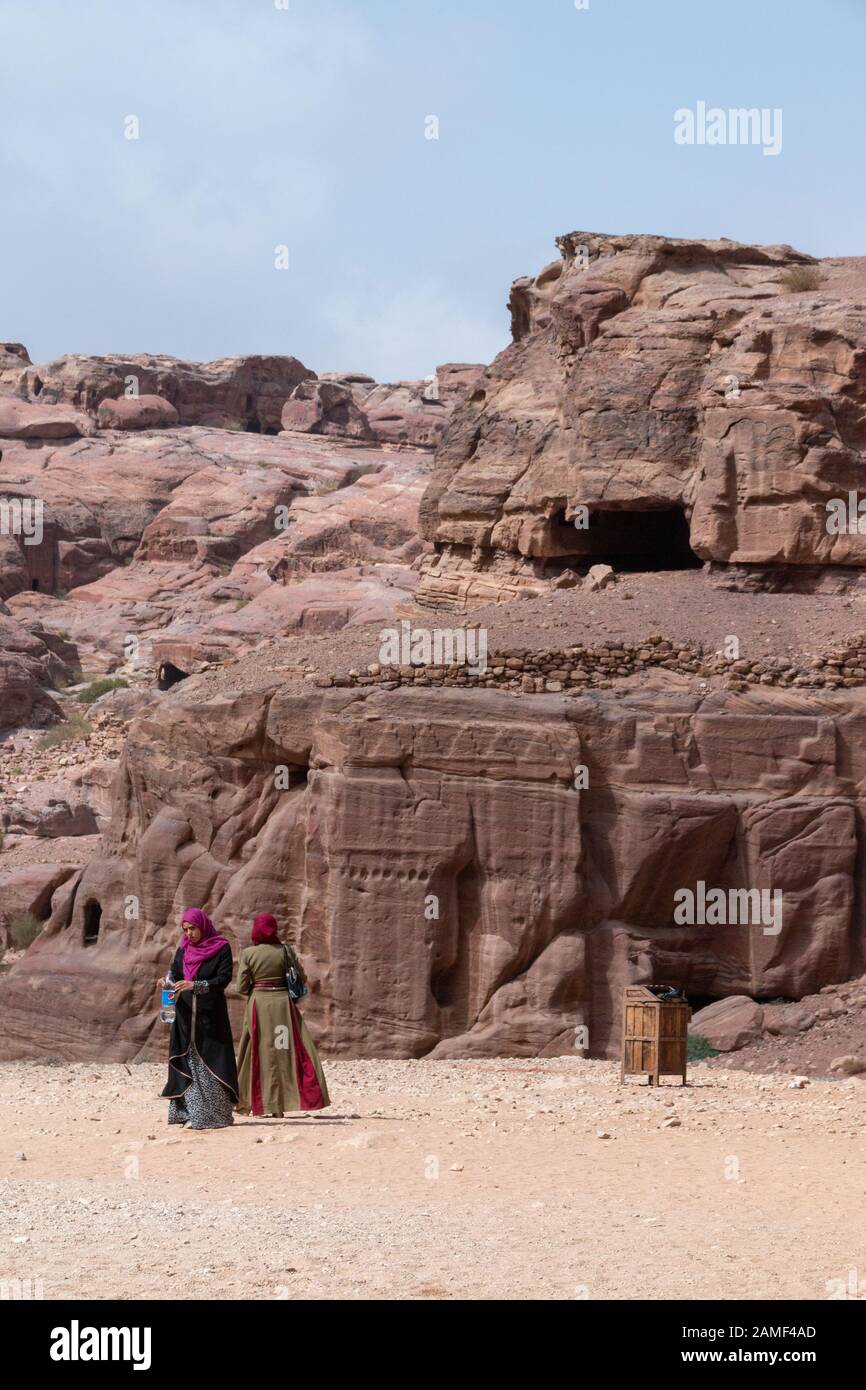 19 October 2018 Jordan Petra Two women stand in the ancient