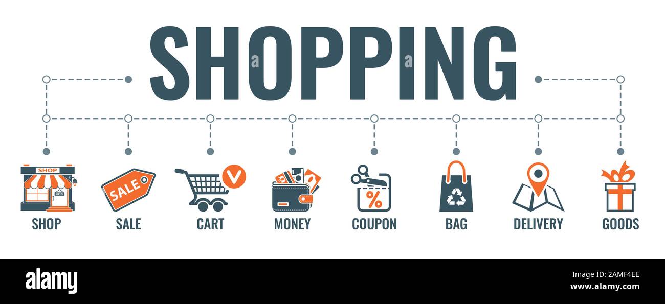 Internet Shopping Banner Stock Vector