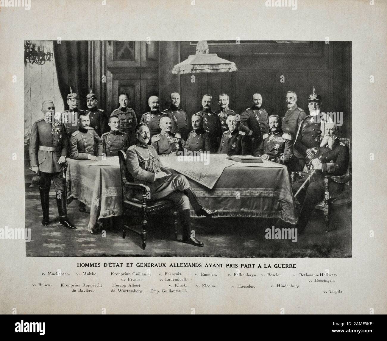 German statesmen and generals who took part in the World War I.  Left to right: von Bulow, von Machensen, von Moltke, Kronprinz Rupprecht of Bavaria, Stock Photo