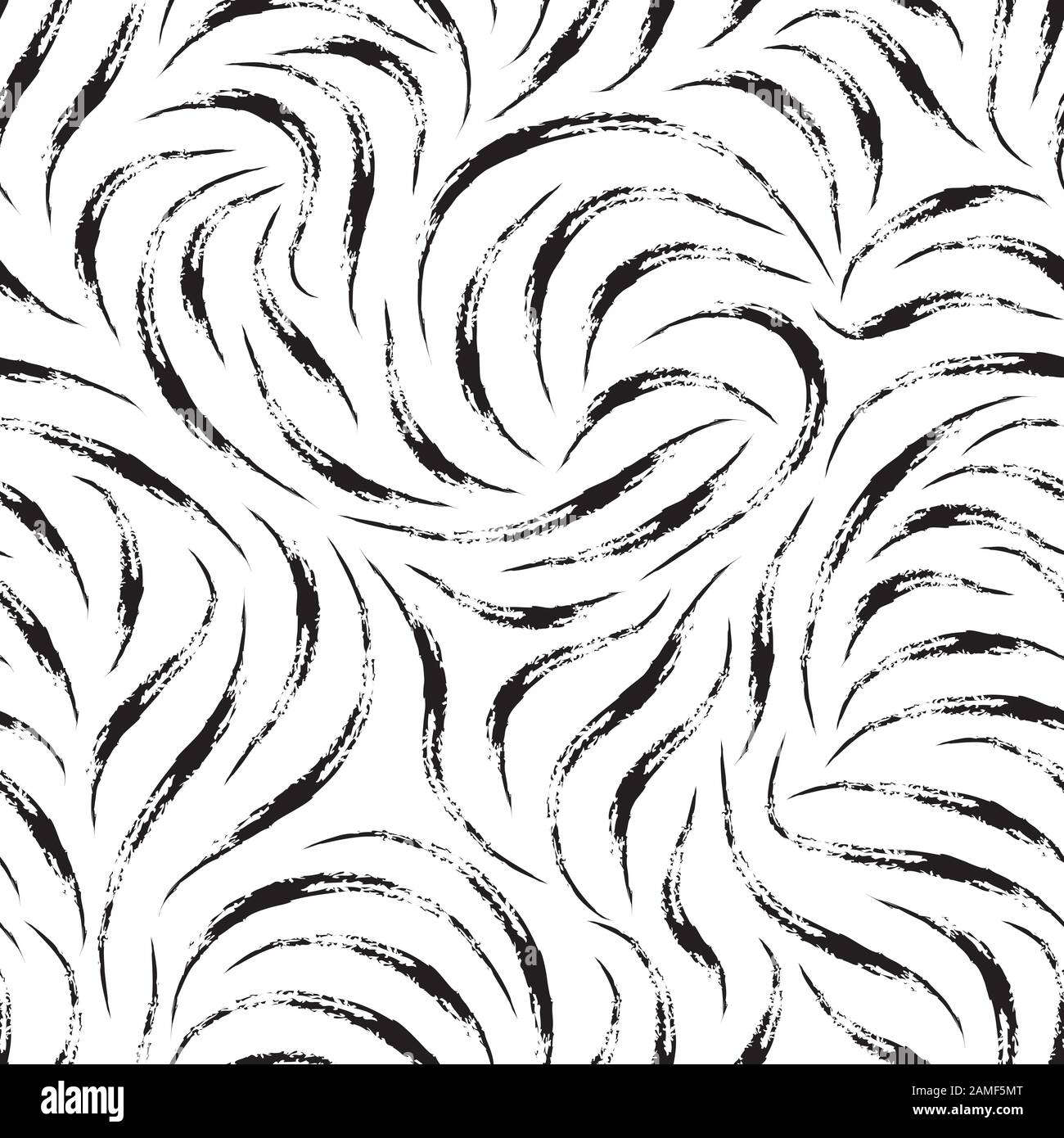Seamless Vector Pattern From The Smooth Lines Of Chalk Or Coal In Black Texture For Fabric Or Packaging Isolated On White Background Stock Vector Image Art Alamy