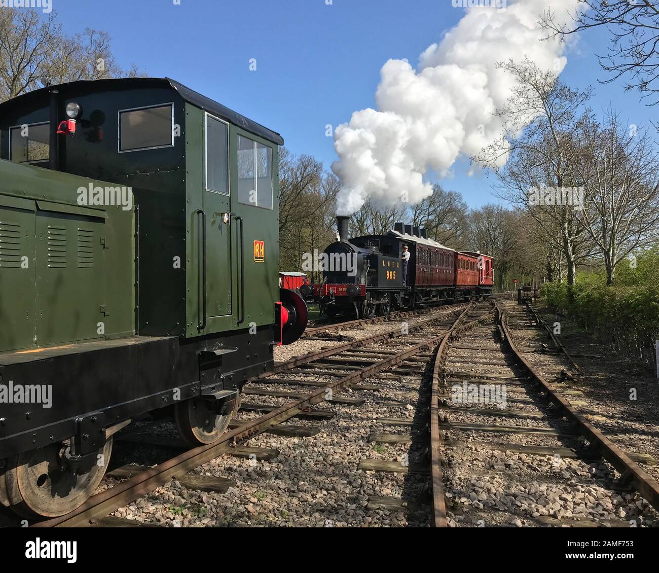 Old steam train Stock Photo