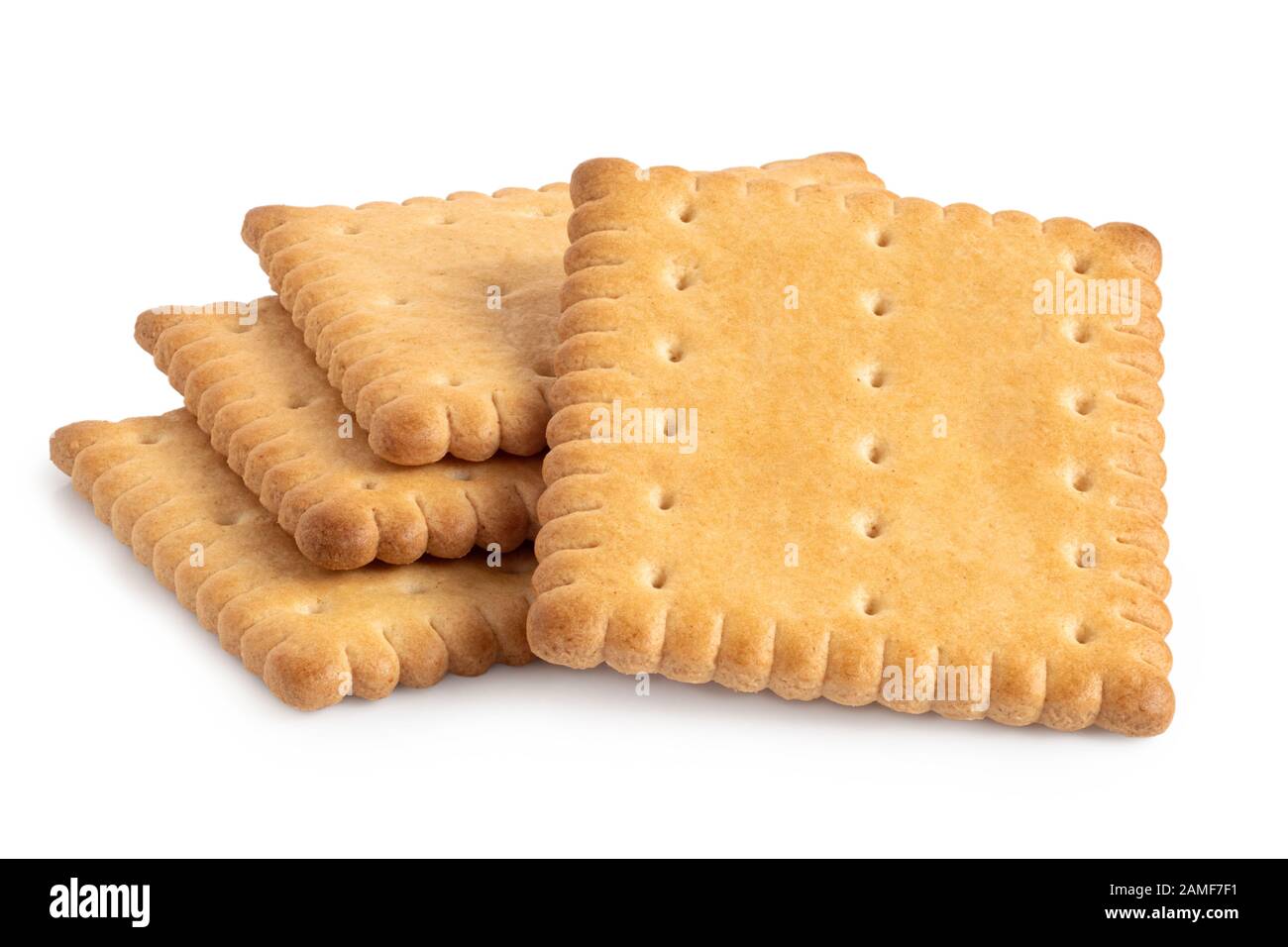 Pile of four rectangular butter biscuits isolated on white Stock Photo -  Alamy