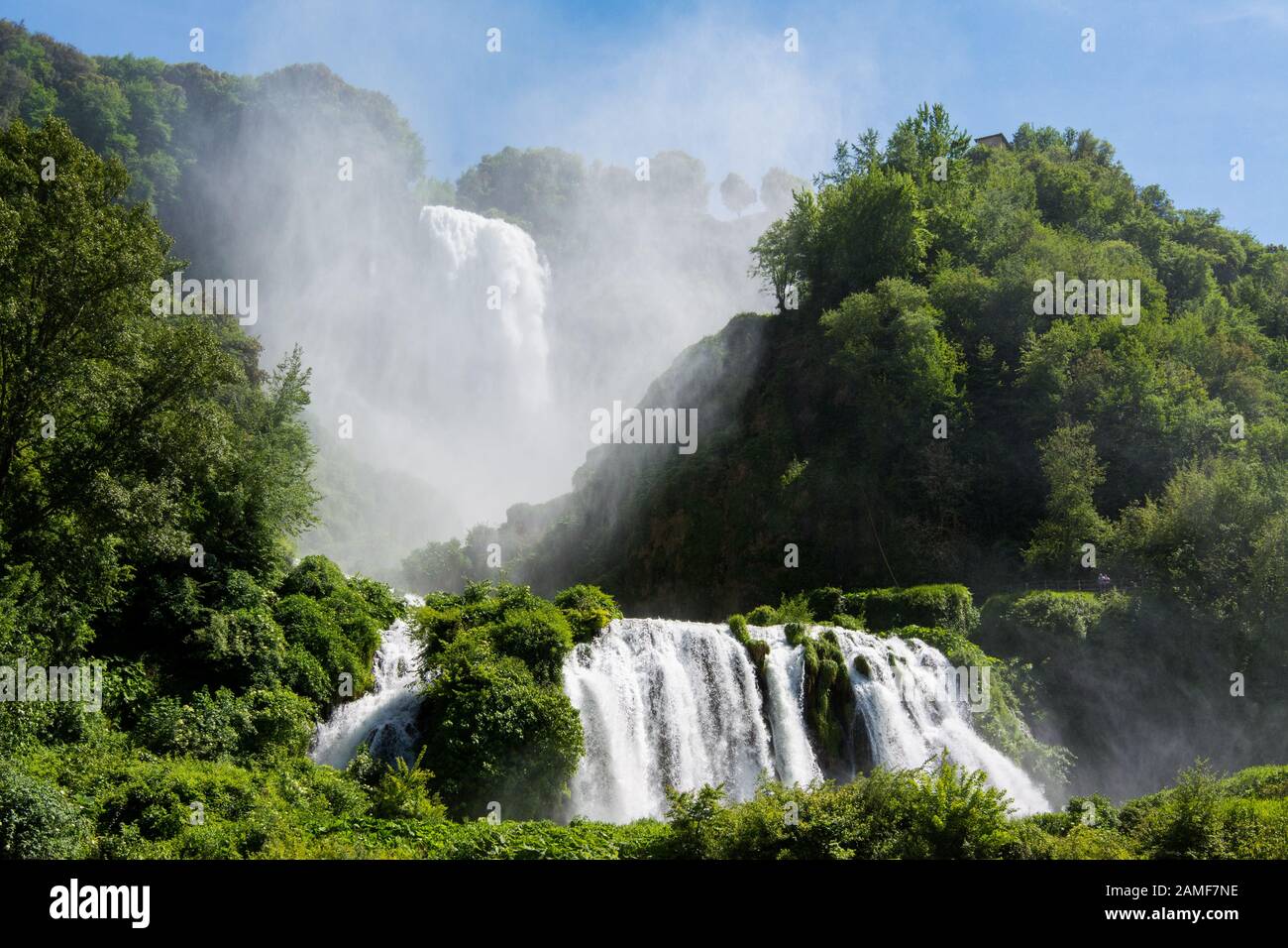 Marmore falls, Cascata delle Marmore, in Umbria, Italy. The tallest man ...