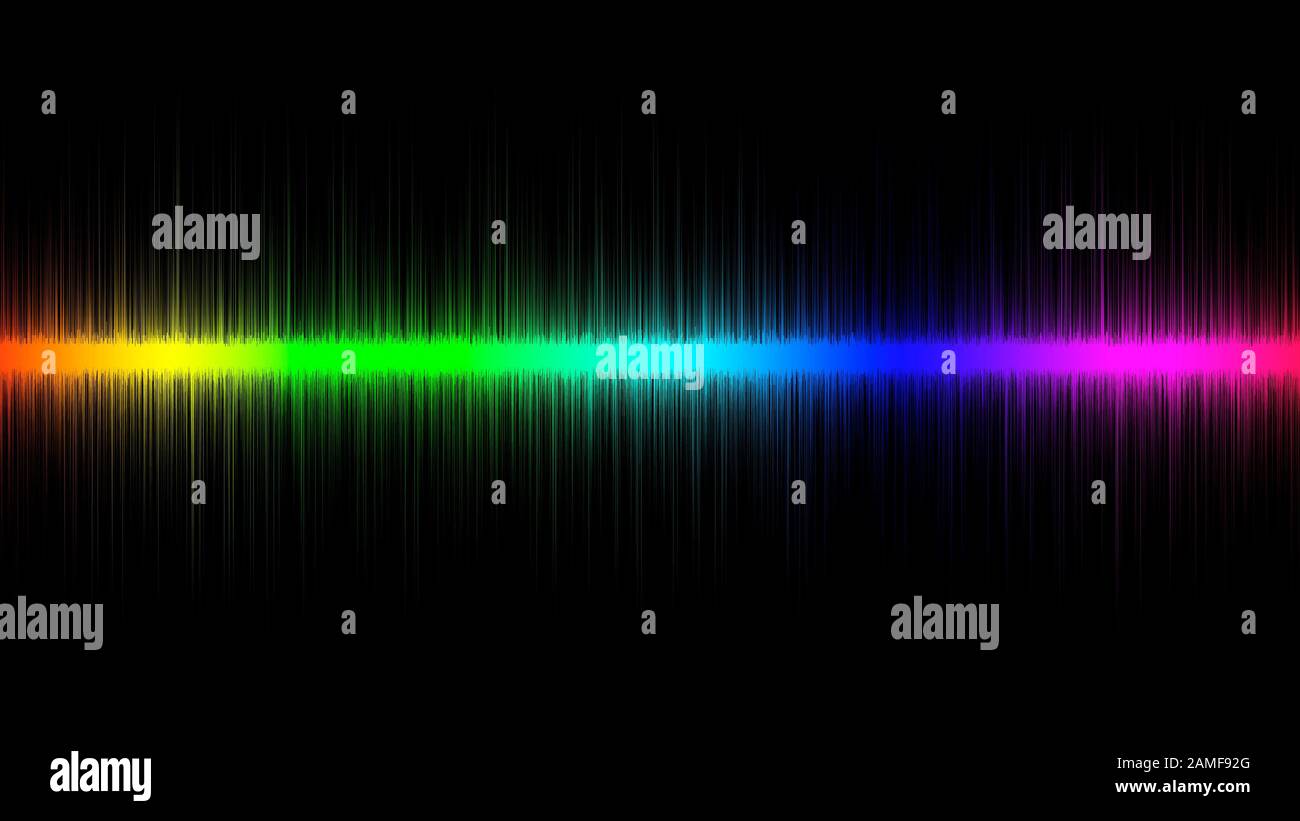 Beautiful colorful sound wave isolated on black background ...