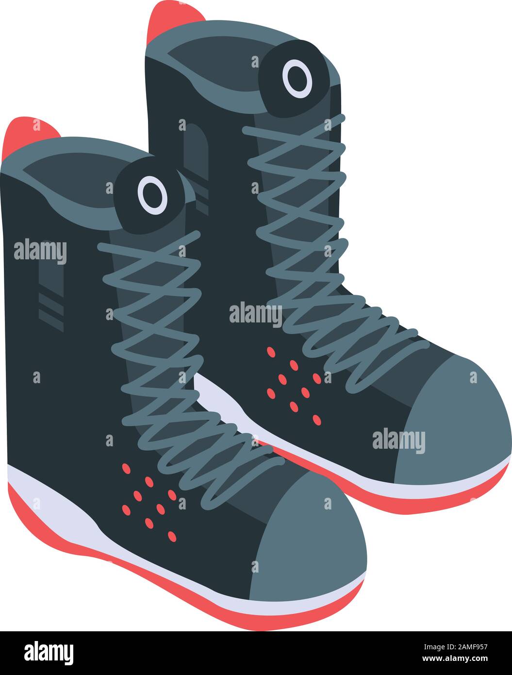 Ski boots icon, isometric style Stock Vector
