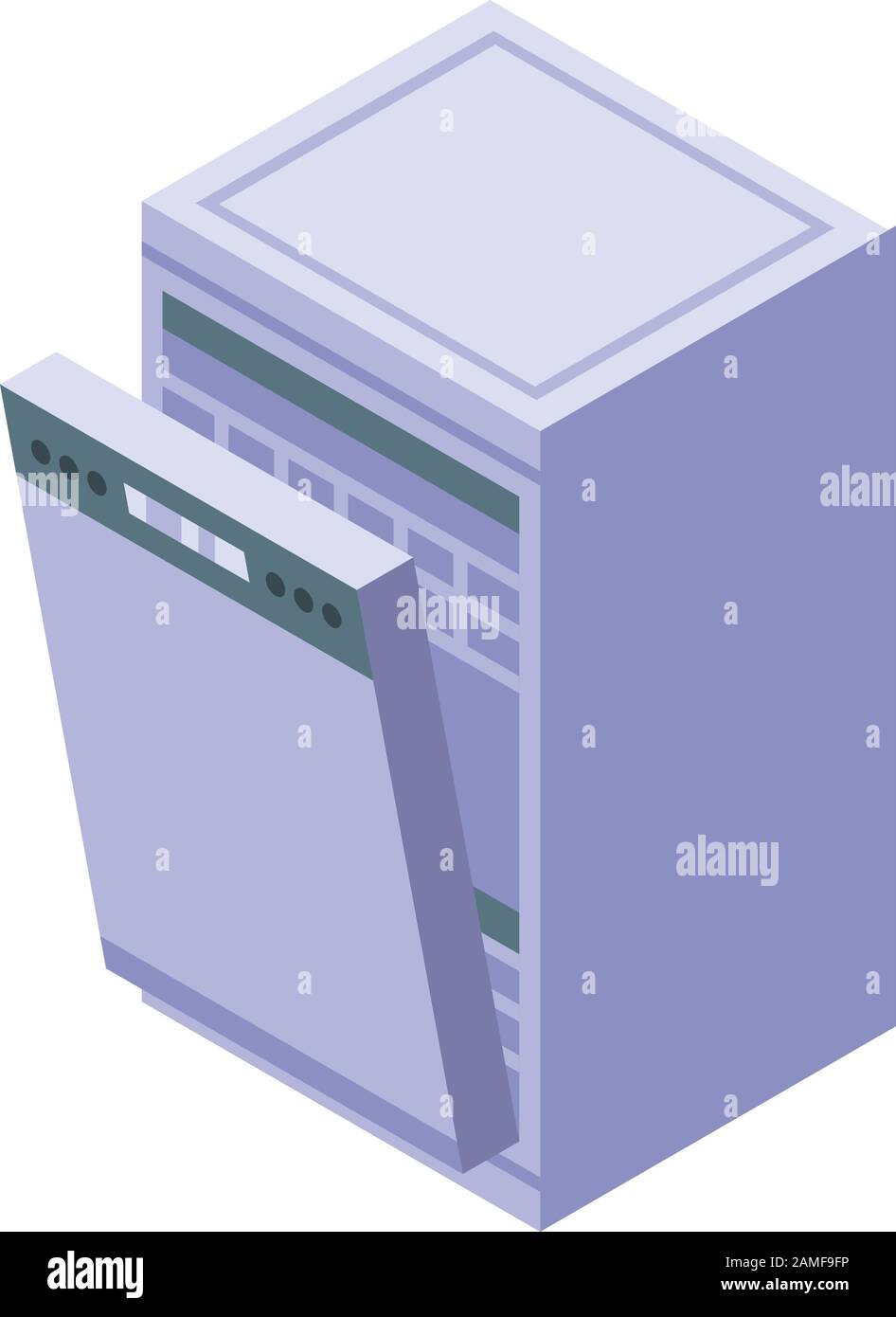 Empty dishwasher icon, isometric style Stock Vector