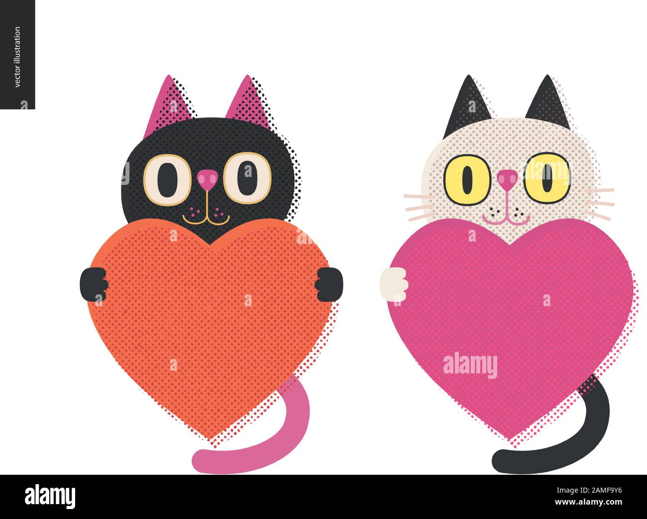 cats with heart icon cartoon vector illustration graphic design Stock  Vector Image & Art - Alamy