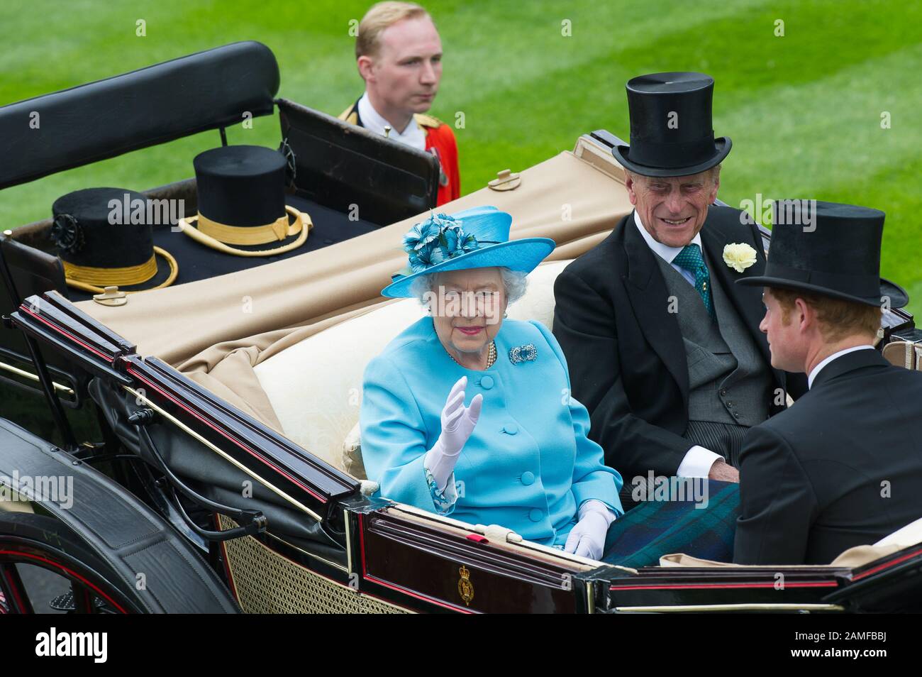 The Royal Procession in the Parade Ring, Royal Ascot, Ascot Races