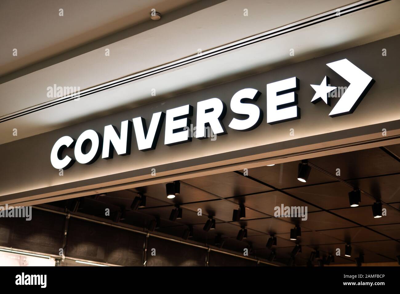 American shoe company Converse logo seen in Shanghai Stock Photo - Alamy