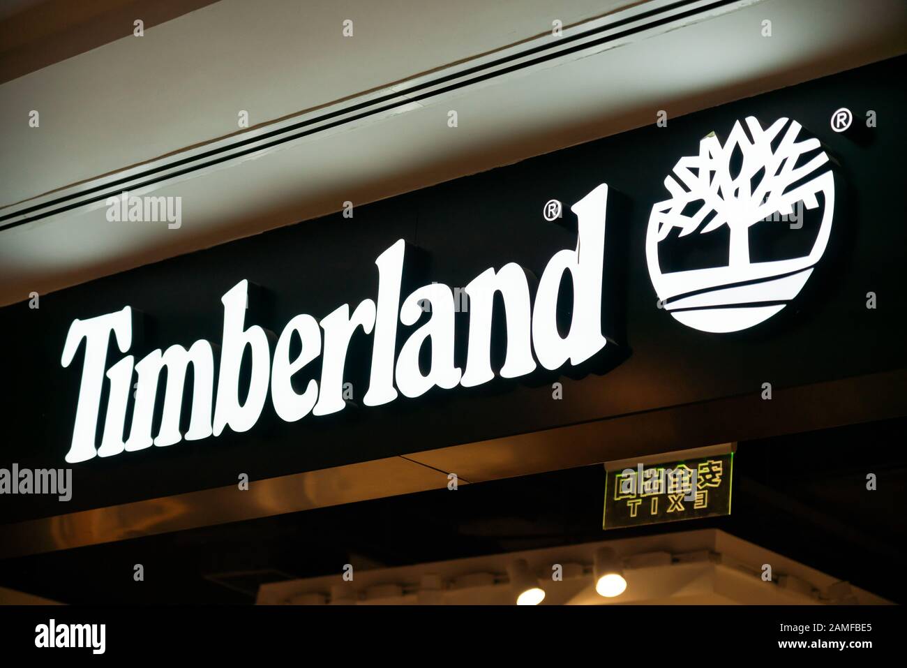 Timberland logo seen in Shanghai Stock Photo - Alamy