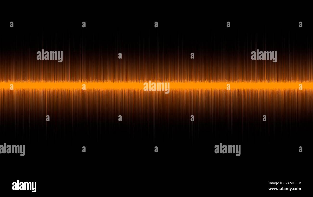 Orange sound wave on black background. Abstract equalizer Stock Photo