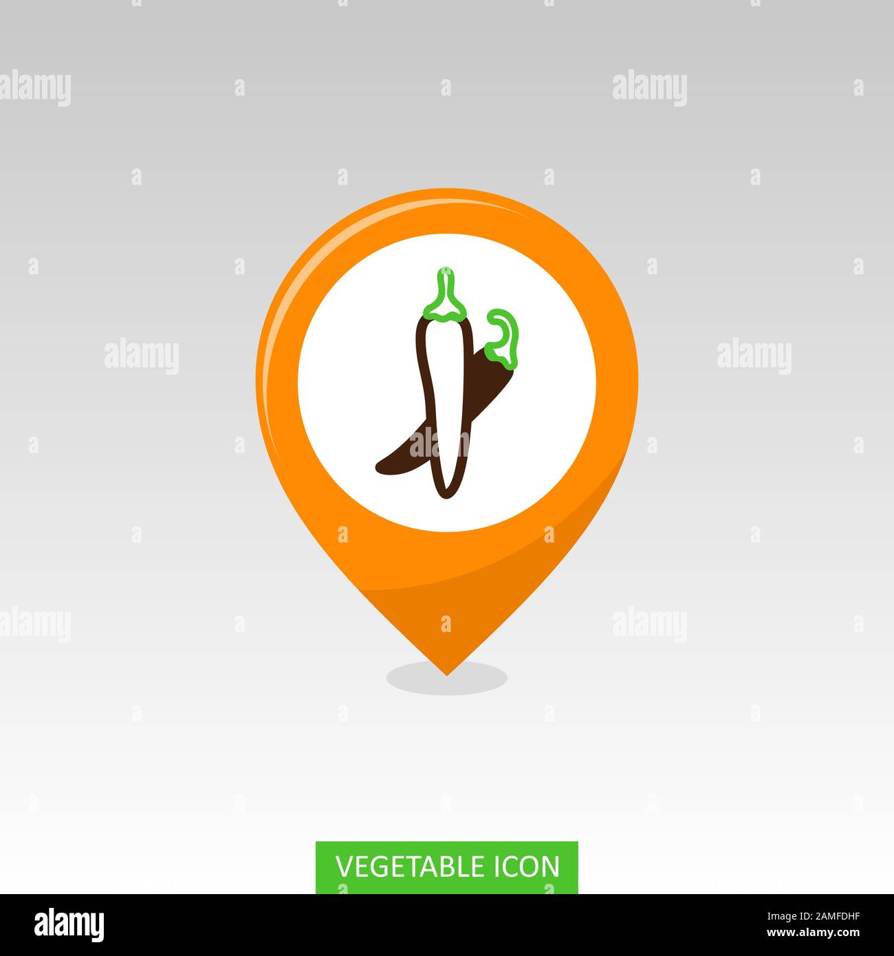 Chilli pepper flat vector pin map icon. Map pointer. Map markers ...
