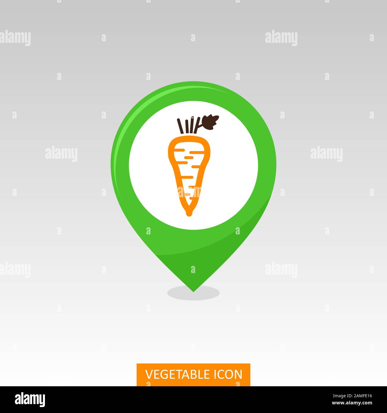 Parsnip root flat vector pin map icon. Map pointer. Map markers ...