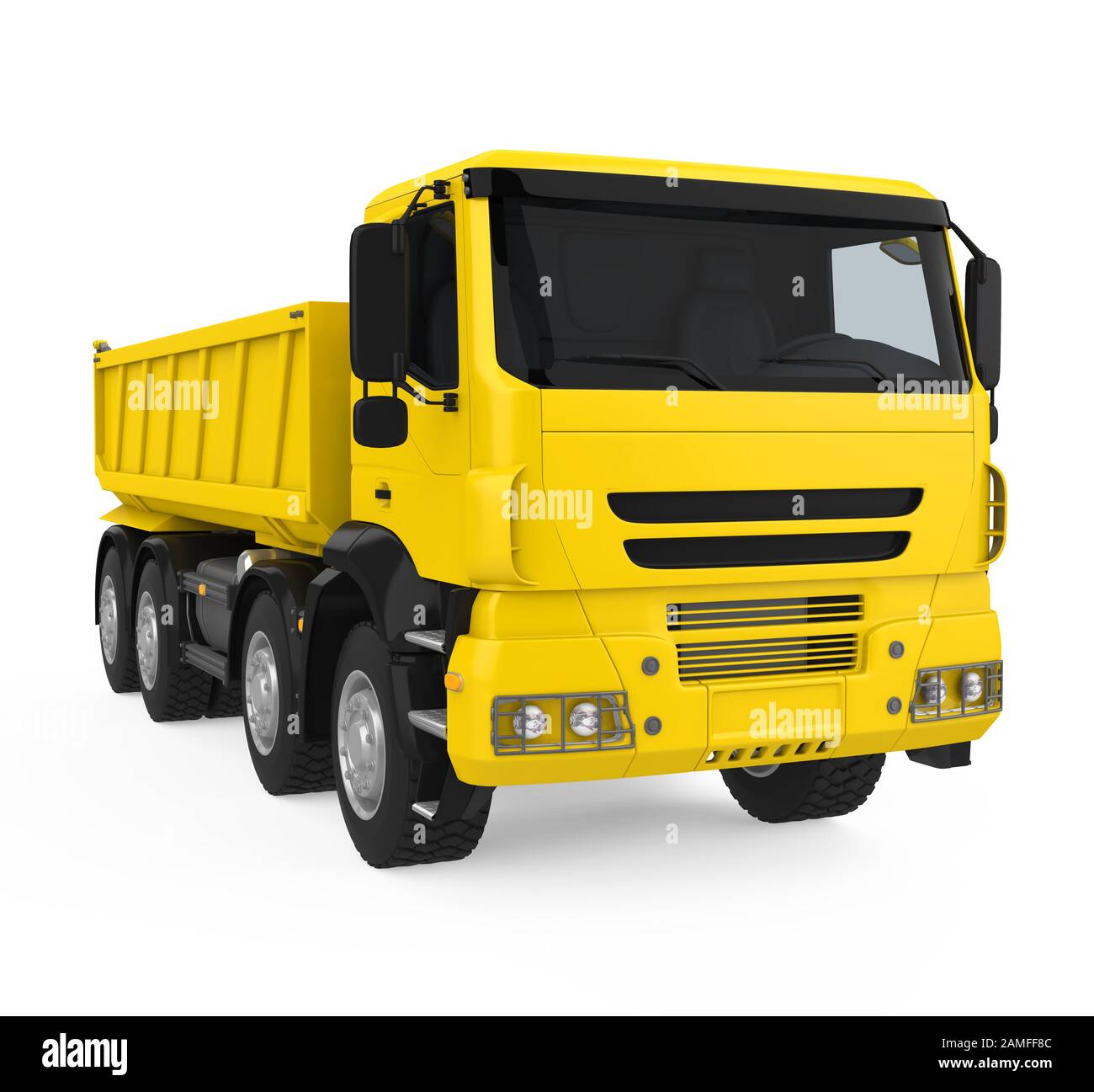 Yellow white dump truck hi-res stock photography and images - Alamy