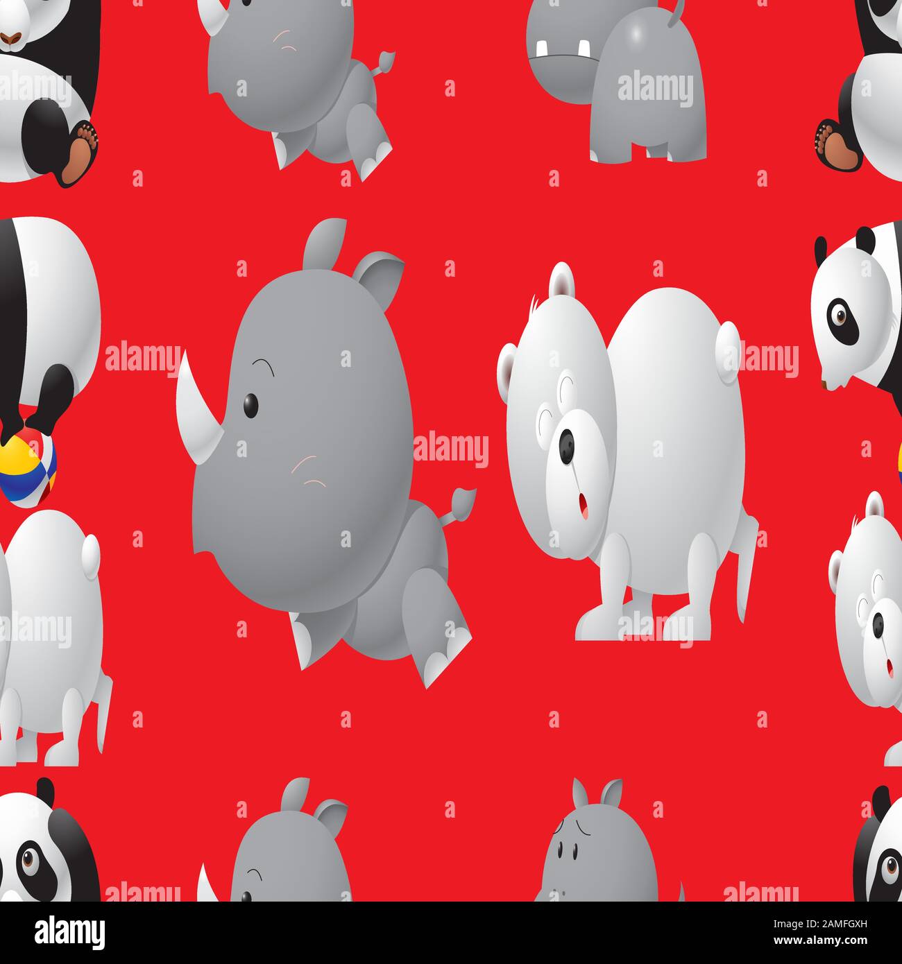 Animal cute design vector art seamless pattern Stock Vector