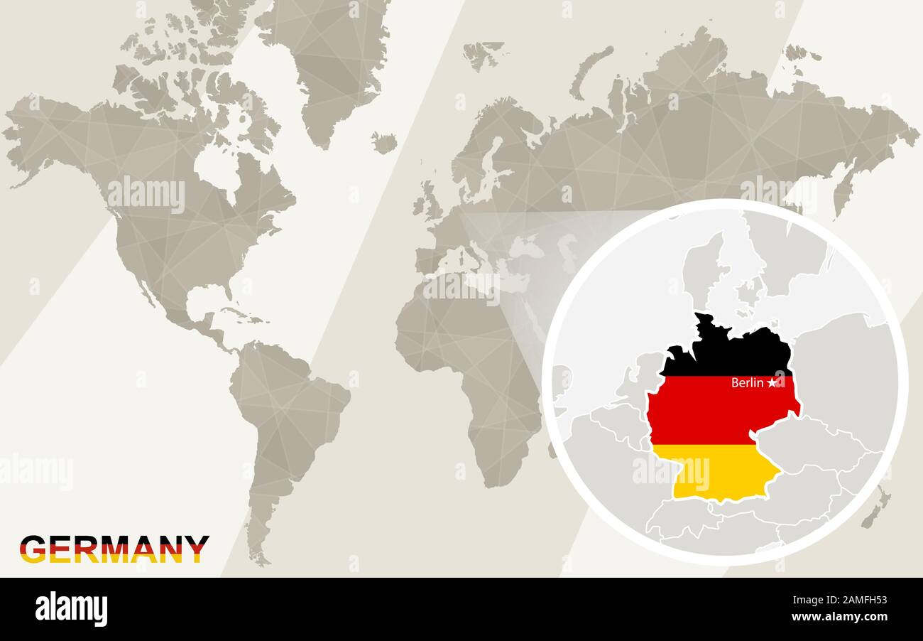 Zoom on Germany Map and Flag. World Map Stock Vector Image & Art Alamy
