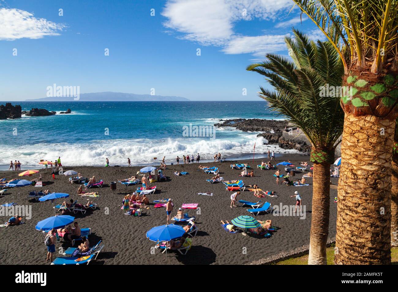 Playa da la Arena beach, Puerto de Santiago, Tenerife, Canary Islands, Spain Stock Photo