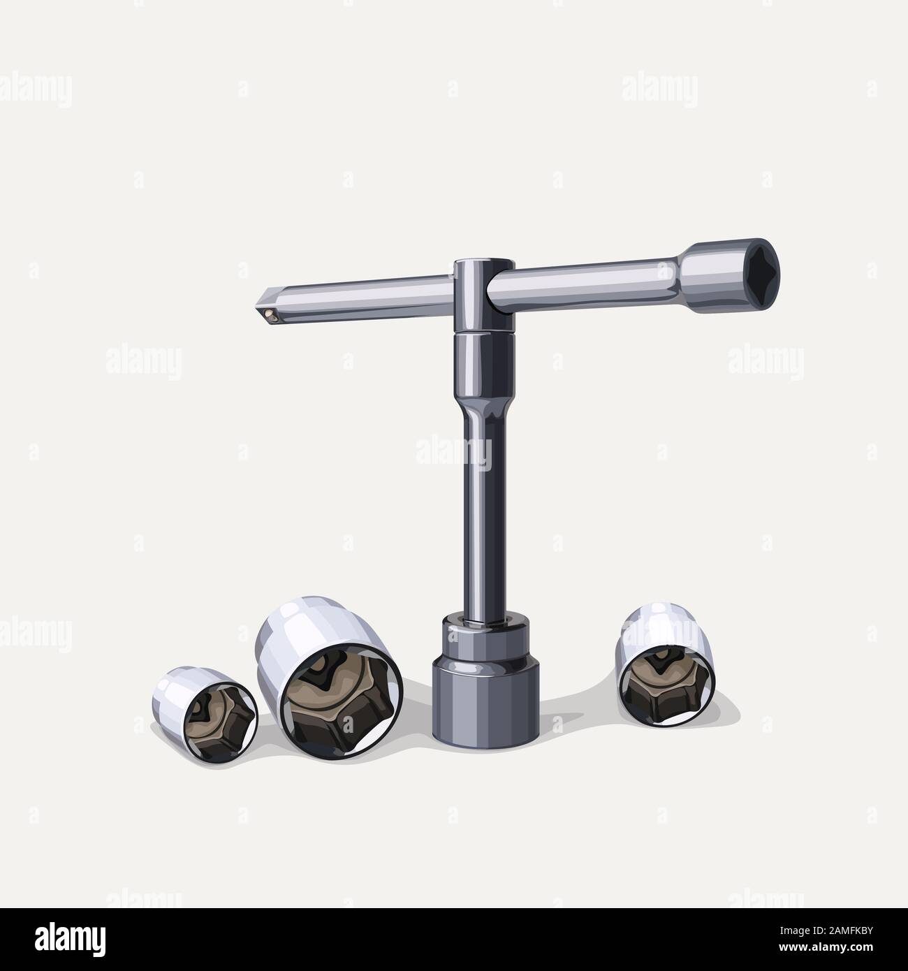 socket wrench with kit on white Stock Vector Image & Art Alamy