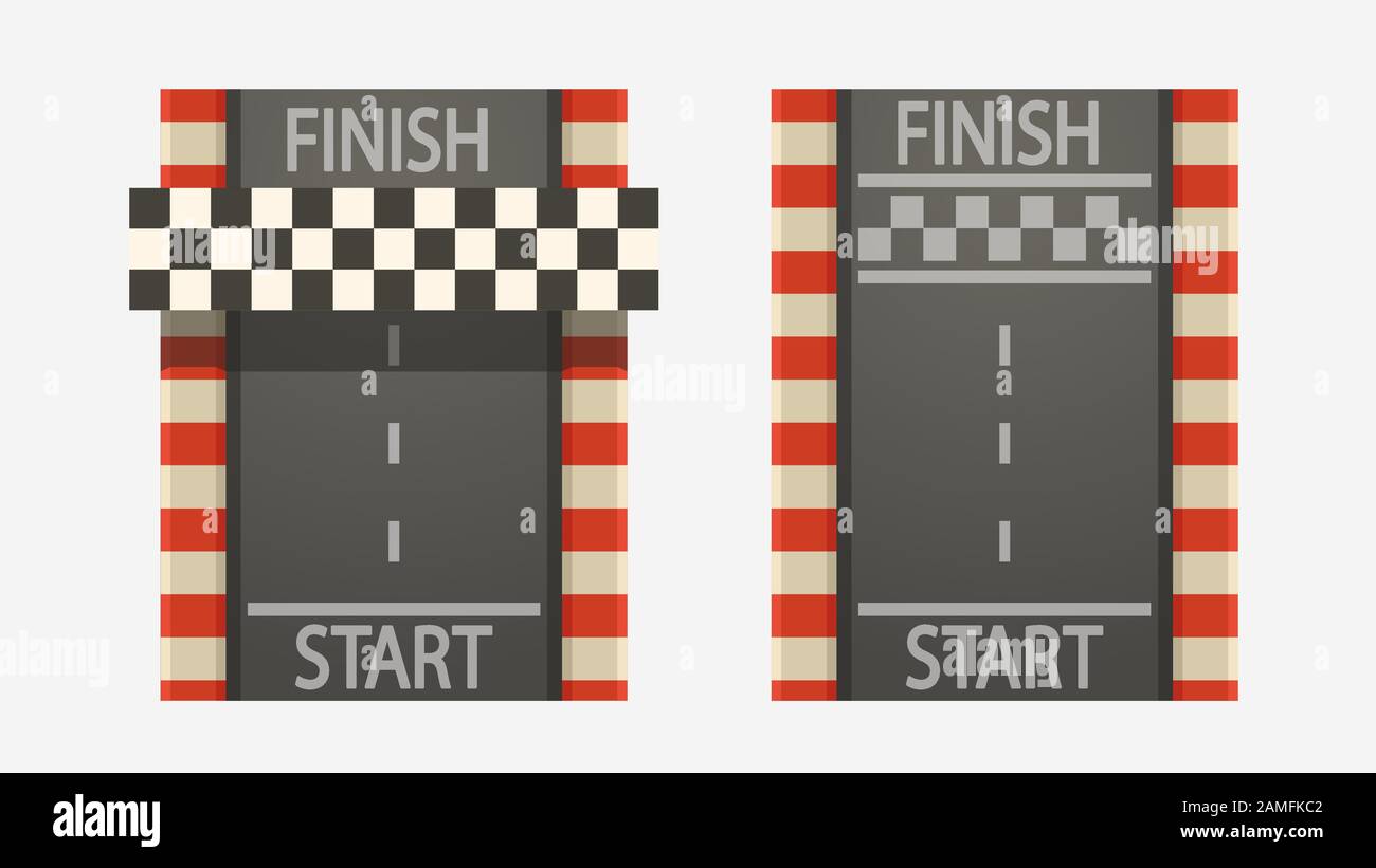 race tracks set on white Stock Vector