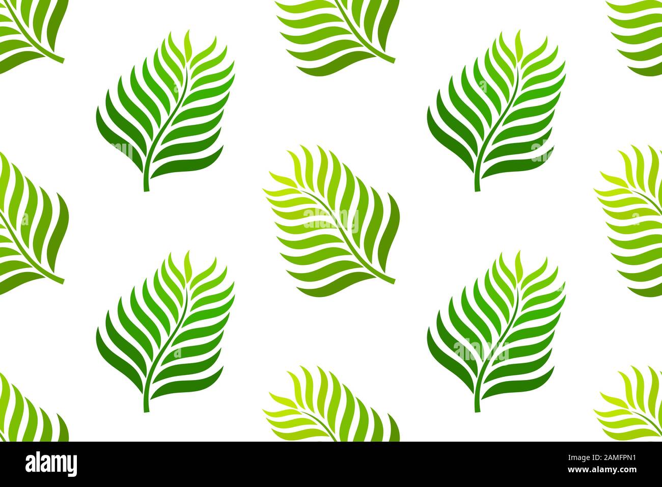 Green palm leaves seamless pattern. Vector illustration Stock Vector ...