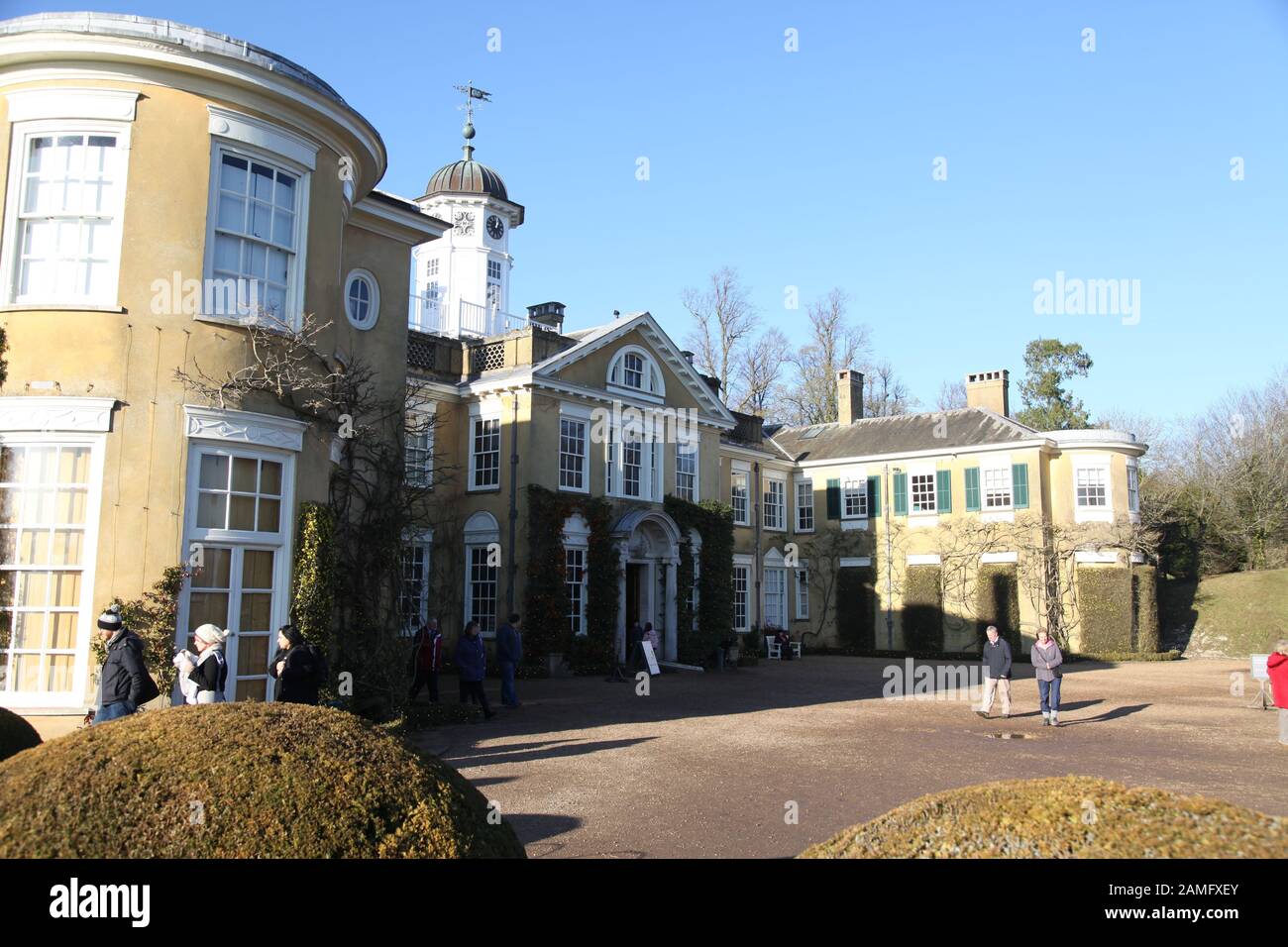 The Eastern face of Polesden Lacey house against a winter sky, Great