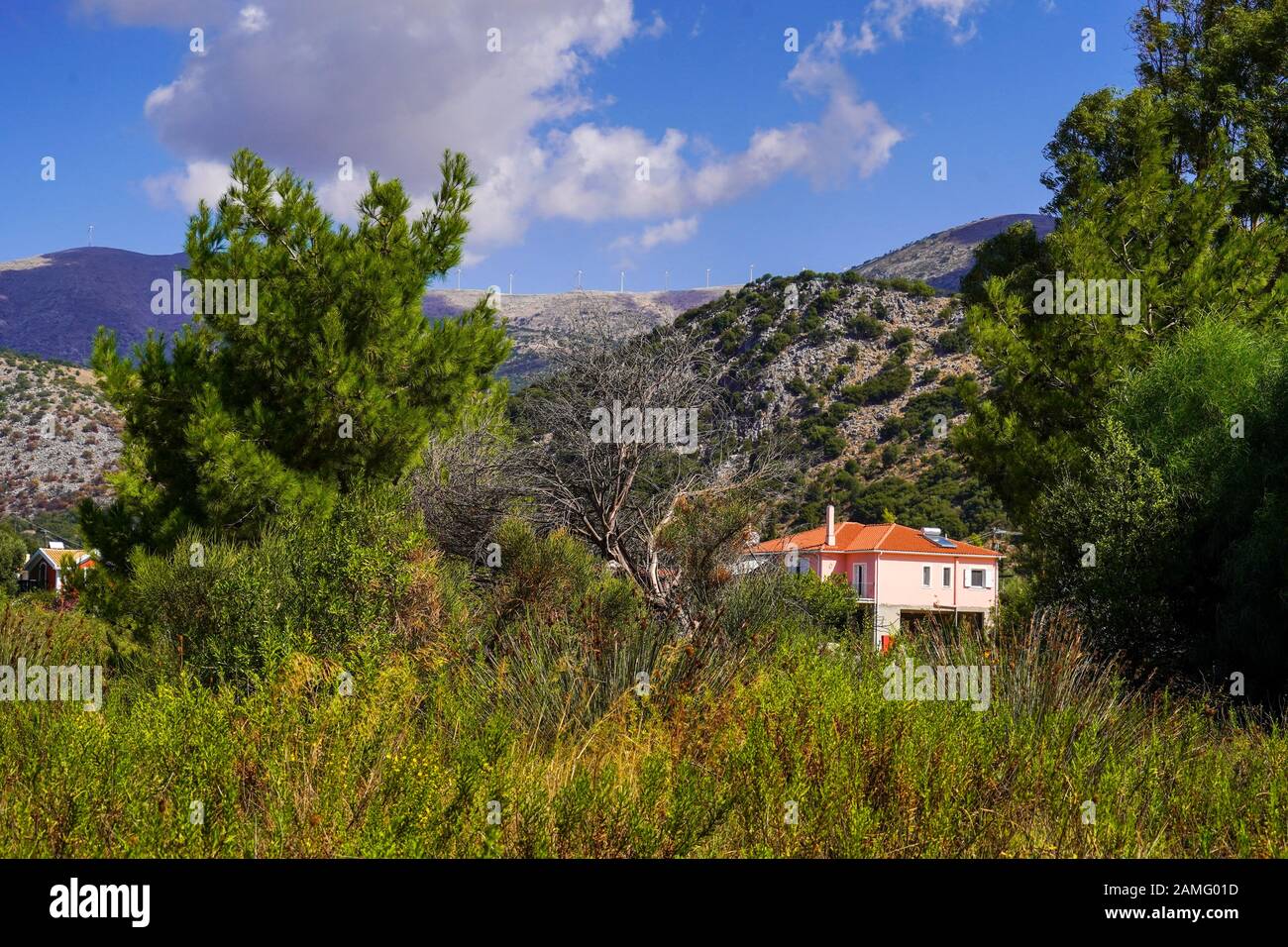 Rural landscape On the Greek Island of Cephalonia, Ionian Sea, Greece Stock Photo