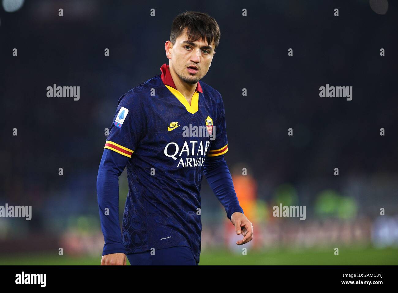 Cengiz Under of Roma reacts during the Italian championship Serie A football match between AS Roma and Juventus on January 12, 2020 at Stadio Olimpico in Rome, Italy - Photo Federico Proietti/ESPA-Imaes Stock Photo