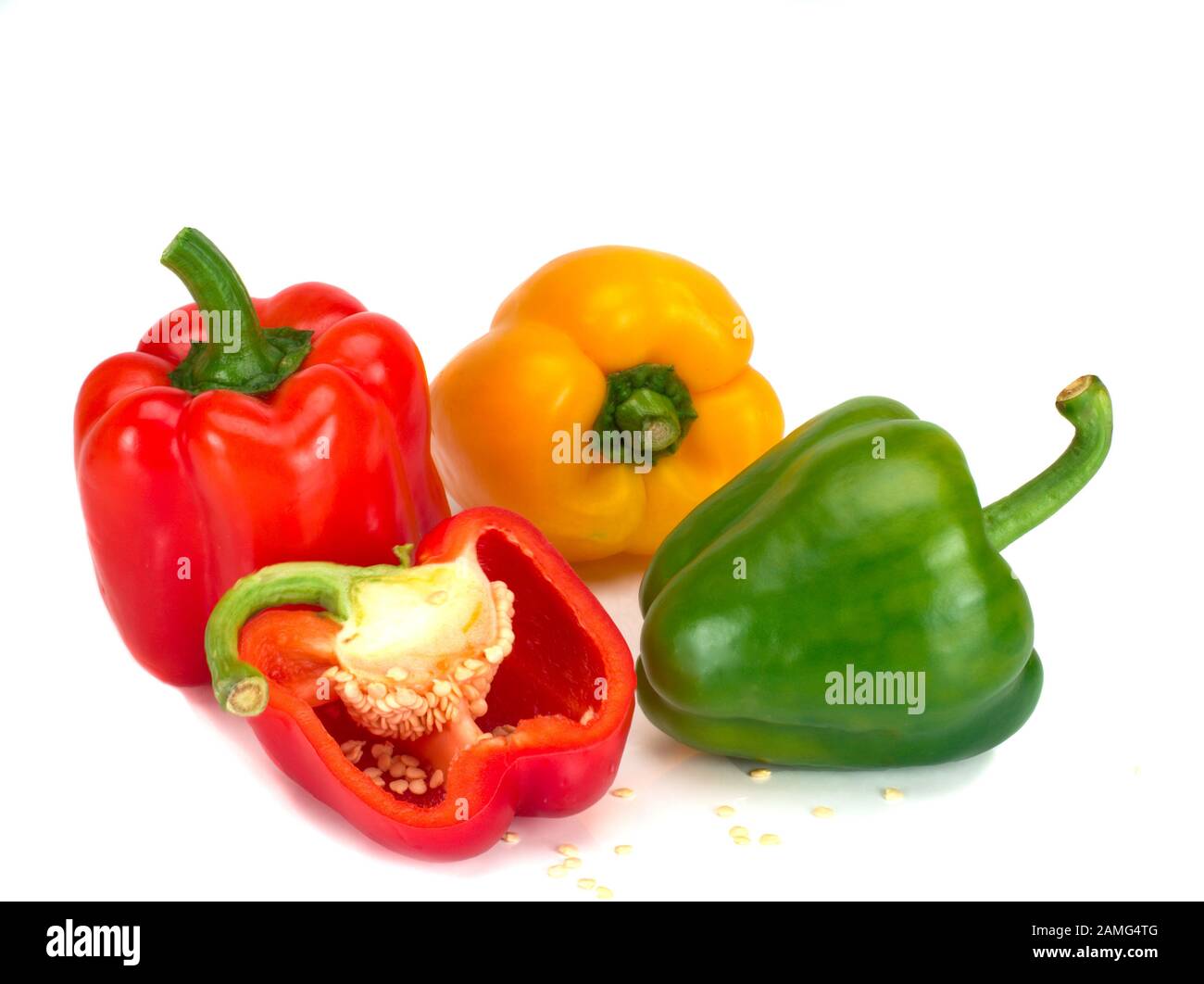 Assorted bell peppers isolated on a white Stock Photo - Alamy