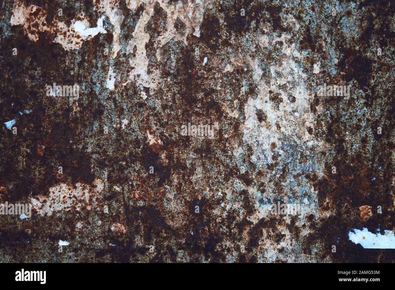 Color photo of metal surfaces with rust and paint. Metal surface Stock Photo