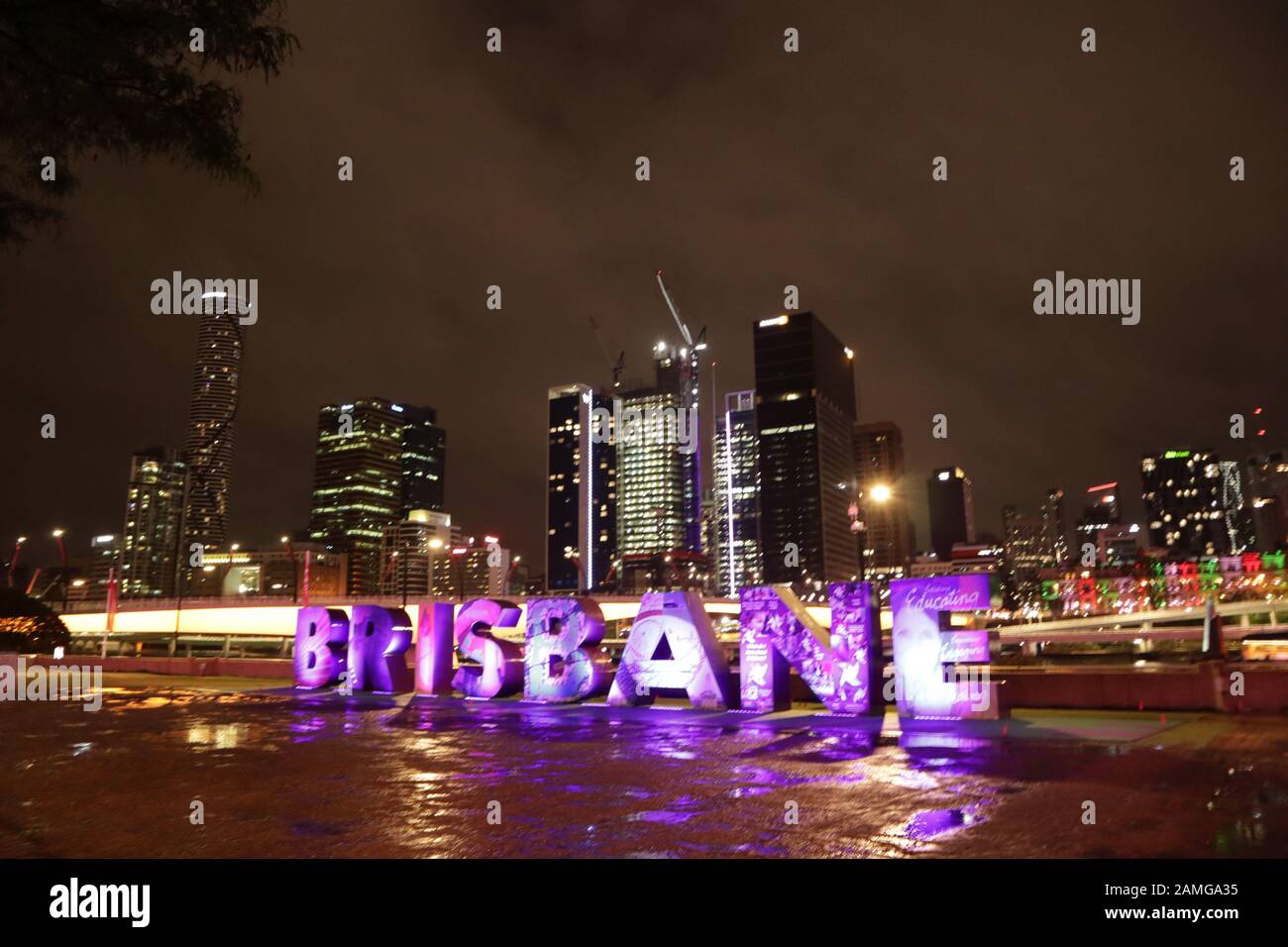 Brisbane cityscape by night Stock Photo