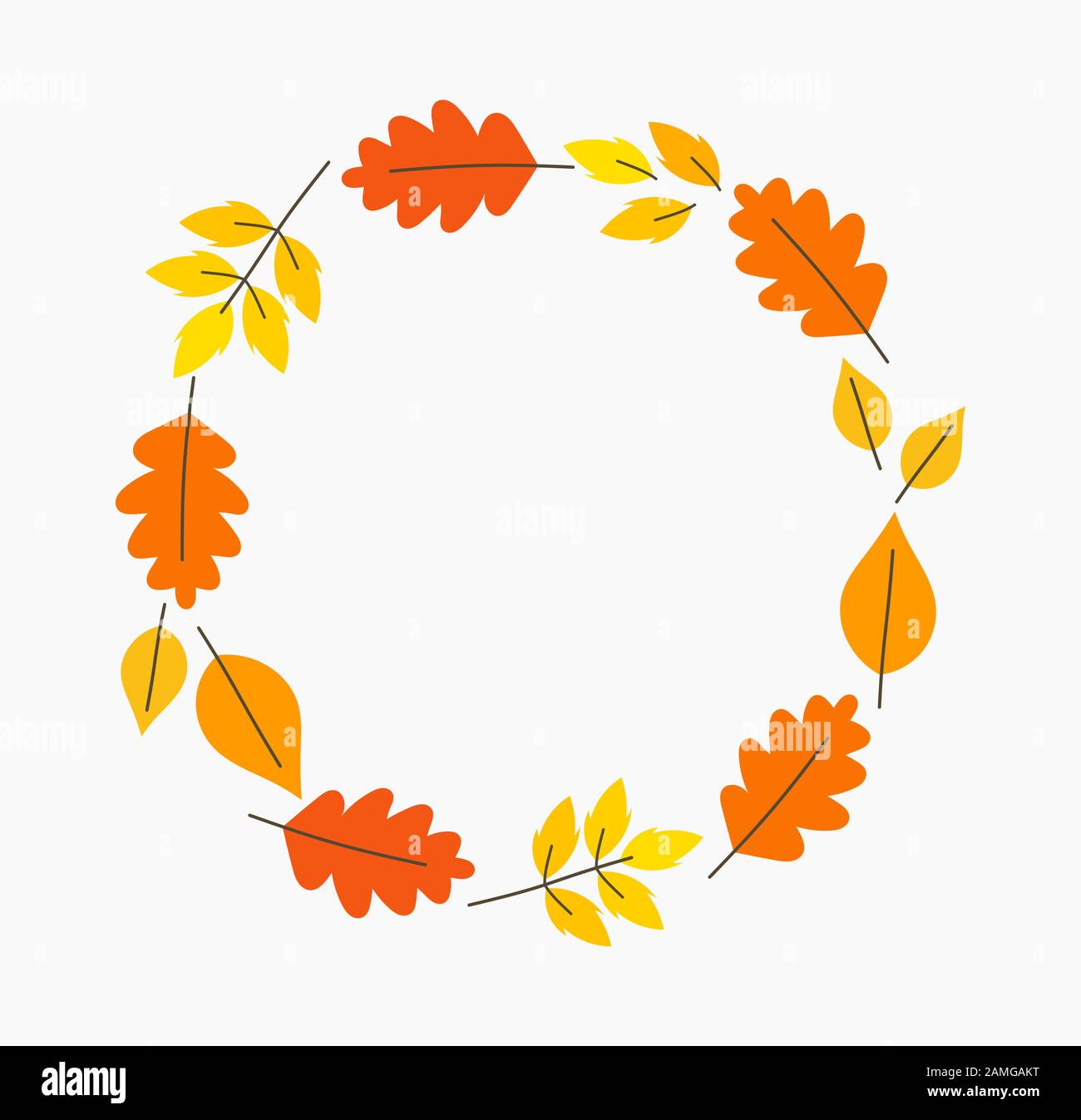 Autumn leaves circle border. Vector illustration Stock Vector Image ...