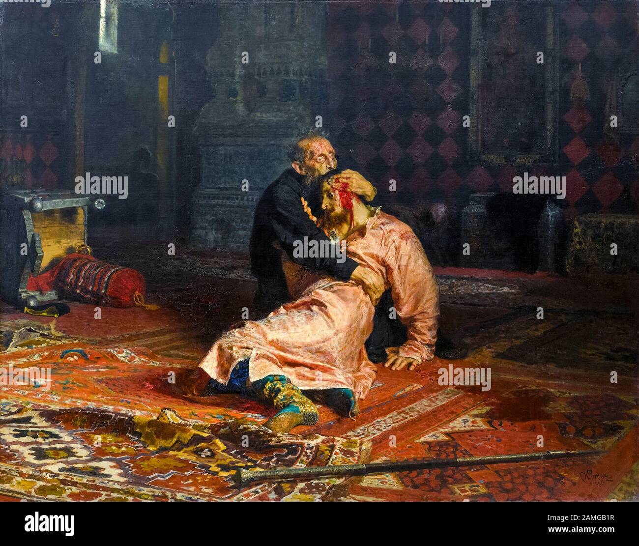 Ilya Repin, Ivan the Terrible and His Son Ivan on November 16th, 1581, painting, 1885 Stock Photo
