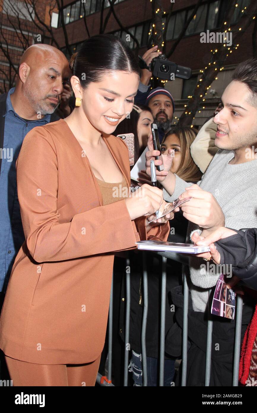 New York, NY, USA. 13th Jan, 2020. Selena Gomez seen exiting Live With
