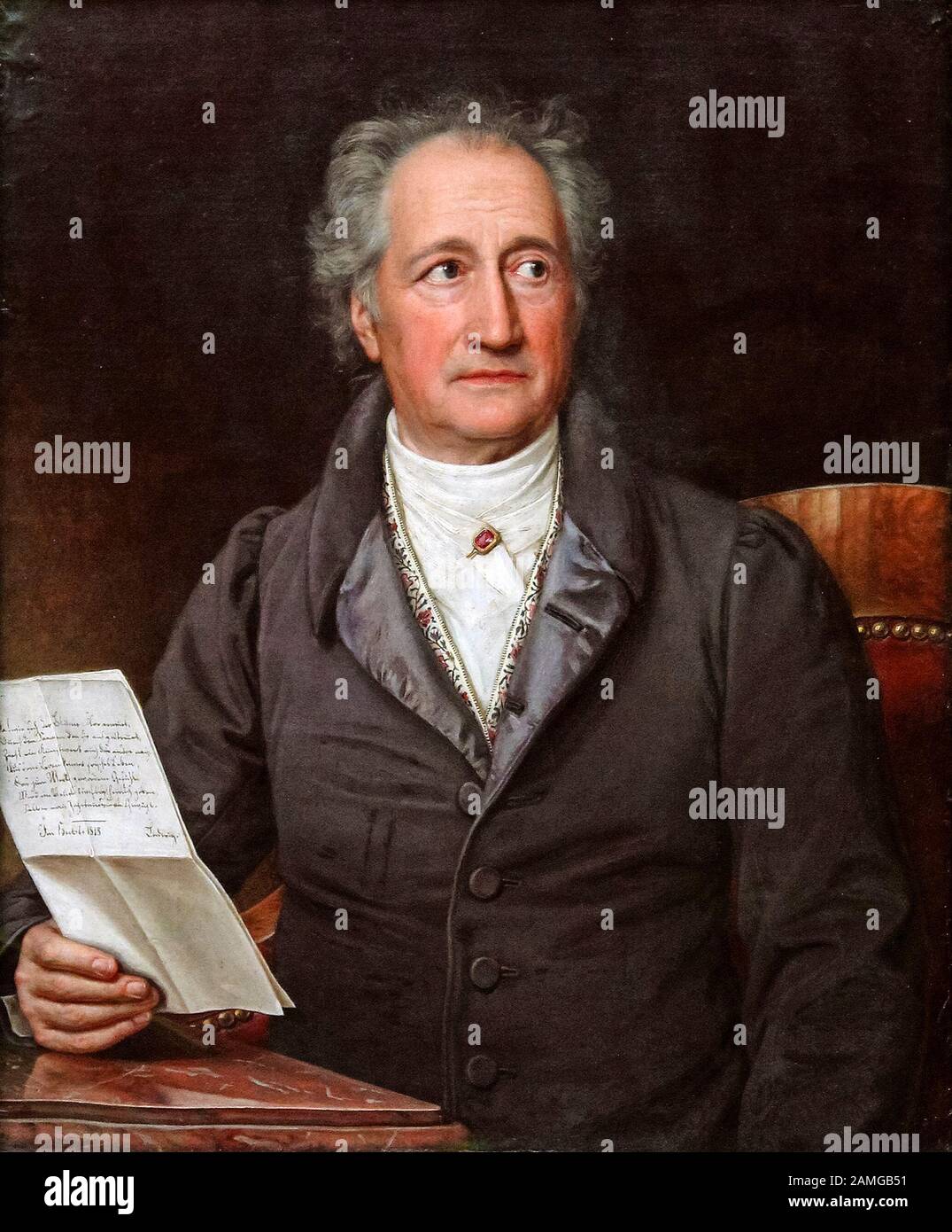 Johann Wolfgang von Goethe (1749-1832) at the age of 79, portrait painting by Joseph Karl Stieler, 1828 Stock Photo