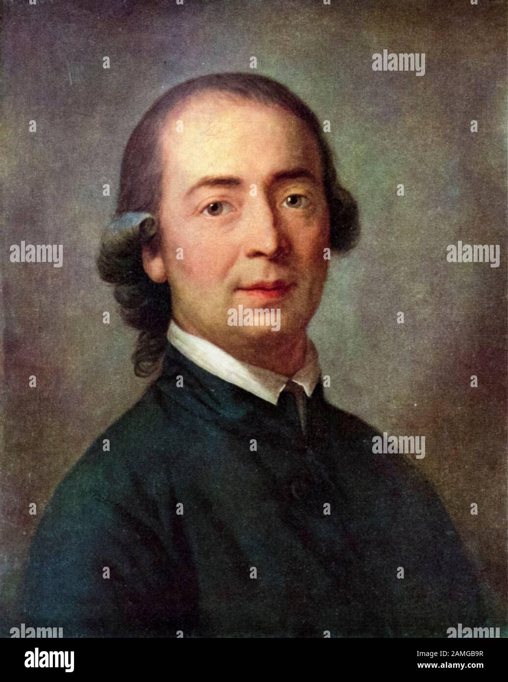Frederic the Great (1712 - 1786), a portrait painting, circa 1780 Half  portrait in the style of the portraits by Anton Graff, 1781. The King is  wearing a plain blue uniform with